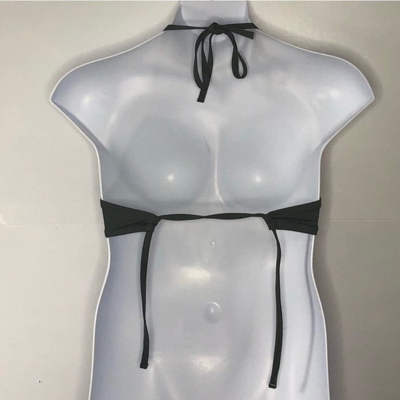 Shade & Shore Olive Green and White Crochet Trim Underwire Bikini Top size 38C - Picture 3 of 10